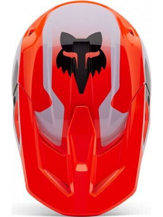 Fox V1 Lean Orange Мотоциклетна каска Мотокрос DOT / ECE 22.06
