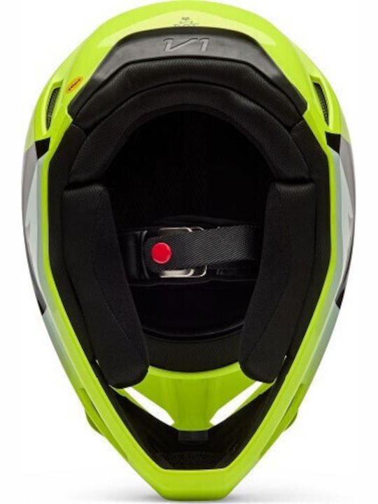 Fox V1 Shield Fluo Yellow Cască Moto Motocross ECE 22.06 / DOT