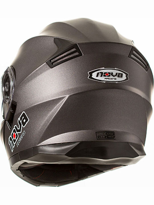 Nova Racing 510-DV Titanium Matt Κράνος Μηχανής Flip-Up ECE 22.06 1590gr με Sunvisor