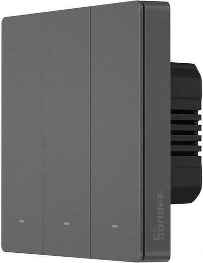Sonoff M53c86 Recessed Wall Switch Wi-Fi Triple with Gray Frame