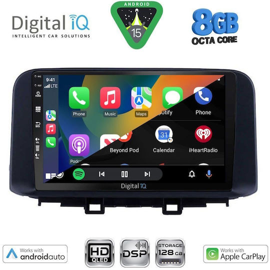 Digital IQ Car Audio System for Hyundai Kona 2017-2023 Bluetooth USB WiFi GPS Apple CarPlay Android Auto with 10" Touch Screen
