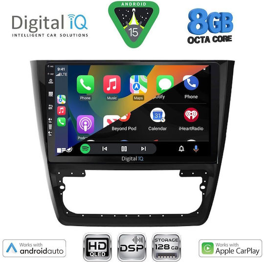 Digital IQ Car Audio System for Skoda Yeti 2014-2018 (Bluetooth/USB/WiFi/GPS/Apple CarPlay/Android Auto) with 10" Touch Screen
