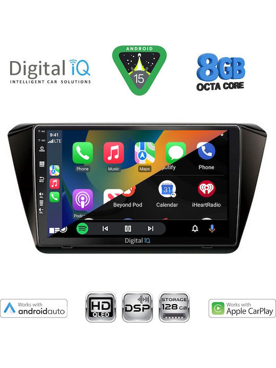 Digital IQ Car Audio System for Skoda Superb 2015-2023 Bluetooth USB WiFi GPS Apple CarPlay Android Auto with 10" Touch Screen