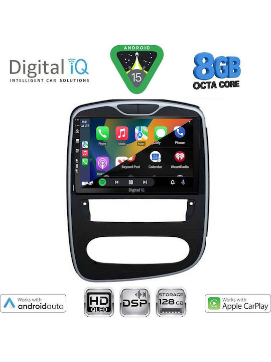 Digital IQ Car Audio System for Renault Clio 2016-2019 Bluetooth USB AUX WiFi GPS Apple CarPlay Android Auto with 10" Touch Screen