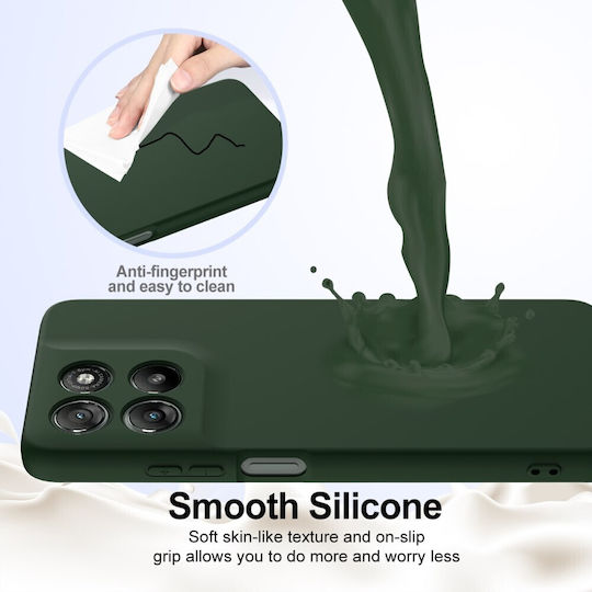 Solid Color Silicone Green Back Cover (Motorola Moto G57 Power 5g / G67 Power 5g)