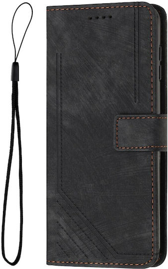 Stripe Pattern Wallet Black (Motorola Moto G57 Power 5G / G67 Power 5G)