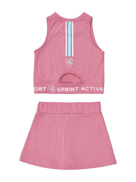 Kids Summer Set with Skirt 2pcs Pink