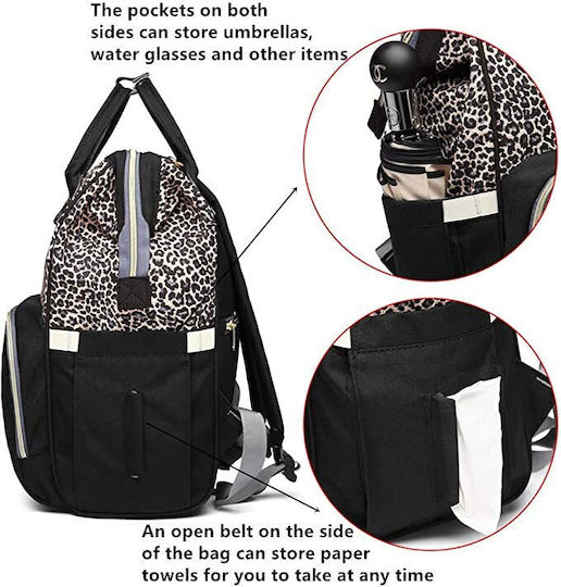Lequeen Backpack Diaper Bag Black 26cm