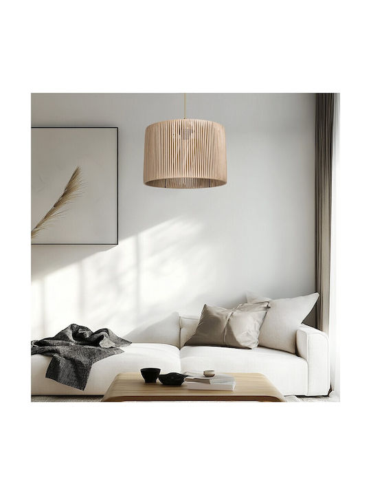 Pakketo PWL-1118 Κρεμαστό Φωτιστικό Μπεζ με Ντουί E27 30x30x24εκ.