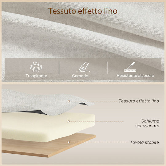 Corner Couch Bed with Reversible Angle & Storage Space Cream White 192x148x86cm