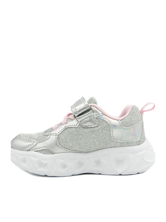 Adidași Copii Cu Închidere Hoop & Loop Și Luminite Argintii