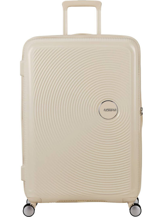 American Tourister Soundbox Large Hard Suitcase Coconut Sand with 4 Wheels