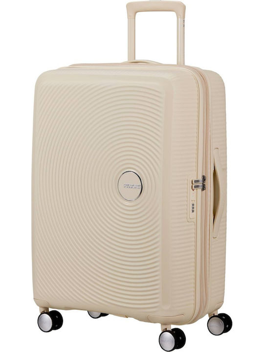 American Tourister Soundbox Medium Hard Suitcase Coconut Sand With 4 Wheels