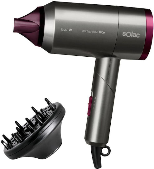 Solac Hair & Go Ionic 1800 Ionic Uscător de păr de călătorie cu difuzor 2000W S90005500