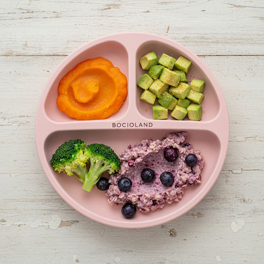 Bocioland Children's Silicone Food Plate Pink