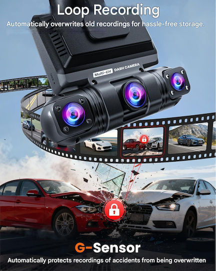 Set Cameră DVR Auto 1440P cu Ecran Wi-Fi și Cameră de Marșarier