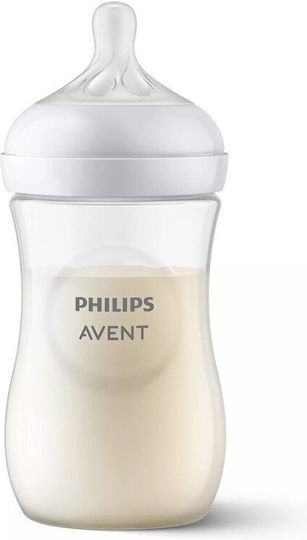 Philips Set Biberoane din Plastic Natural Anti-colici cu Tetină din Silicon pentru 3+ luni Alb 260ml 3 bucăți