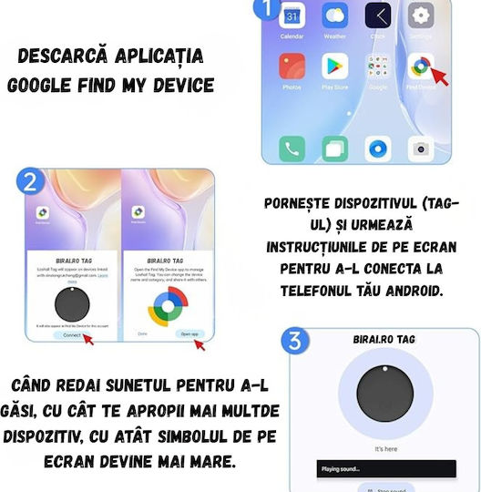 GPS Tracker Bluetooth pentru Animale de Companie / Biciclete