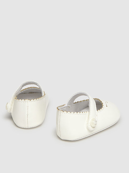 Kids Ballerinas with Hoop & Loop Closure White