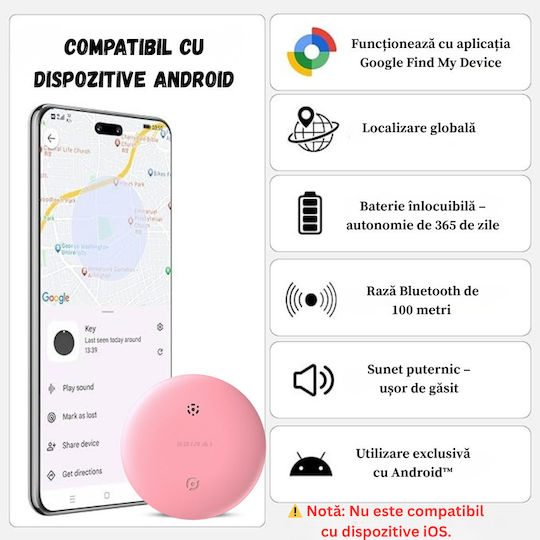 GPS Tracker Bluetooth pentru Obiecte Animale de Companie Biciclete BIRAI1162