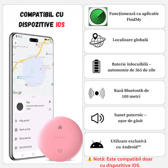 GPS Tracker Bluetooth pentru Obiecte / Animale de Companie / Biciclete BIRAI1167