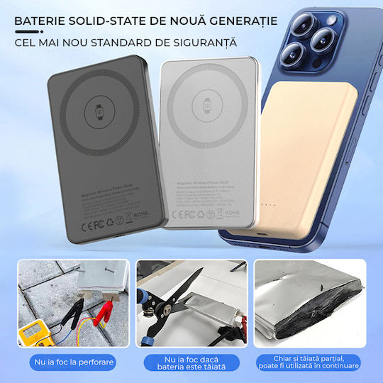Voltres MagSafe Power Bank 5000mAh 15W mit USB-C Ausgangsanschlüsse Gold