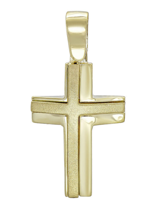 Kiriakos Gofas Gold Cross 14K Double Sided