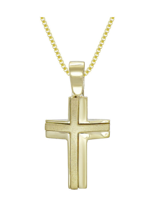 Kiriakos Gofas Men's 14K Gold Double Sided Cross Without Chain