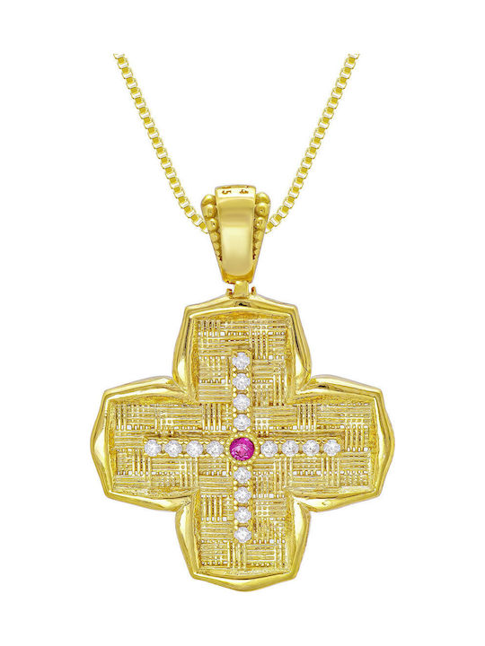 Kiriakos Gofas Women's Gold Cross 14K Double Sided Without Chain