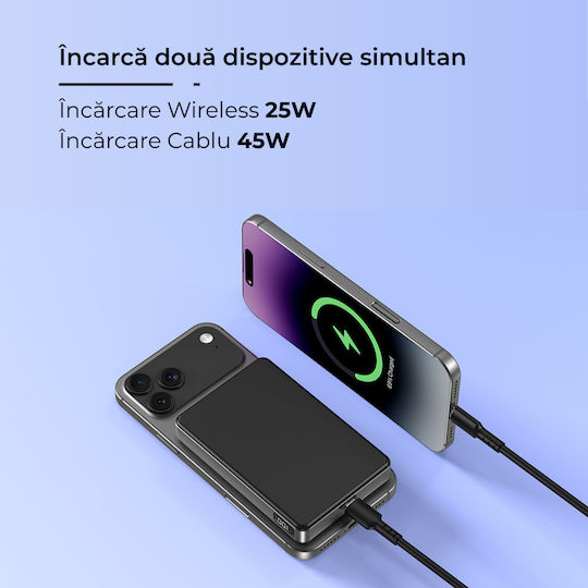 Voltres Baterie Externă MagSafe 10000mAh 25W cu Port USB-C Negru