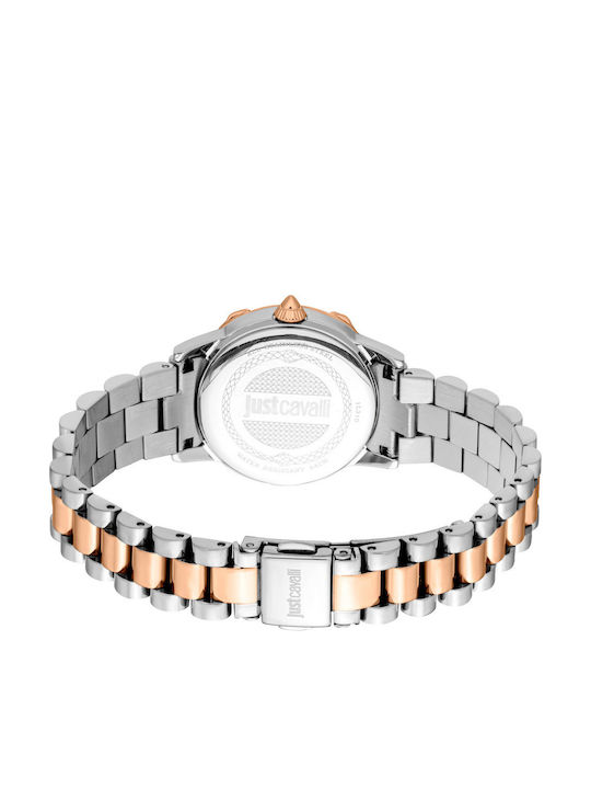 Just Cavalli Ceas de Damă cu Baterie cu Brățară Metalică Argintie