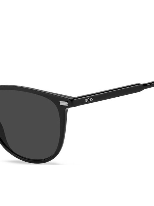 Boss Unisex Sunglasses with Black Horn-Rimmed Frame and Black Lens Boss 1881/S 807/IR