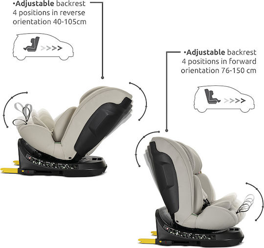 Lorelli Solaris Kindersitz Auto i-Size mit ISOfix Beige 0-36 kg