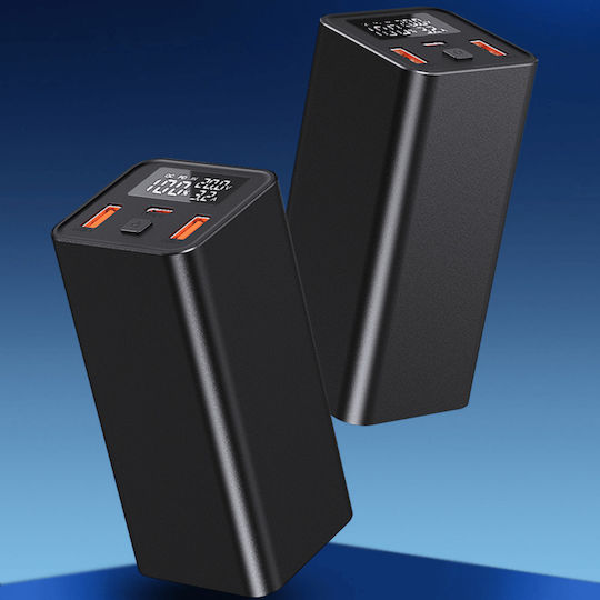 Voltres Power Bank 20000mAh 65W με 2 Θύρες USB-A και Θύρα USB-C Quick Charge Μαύρο