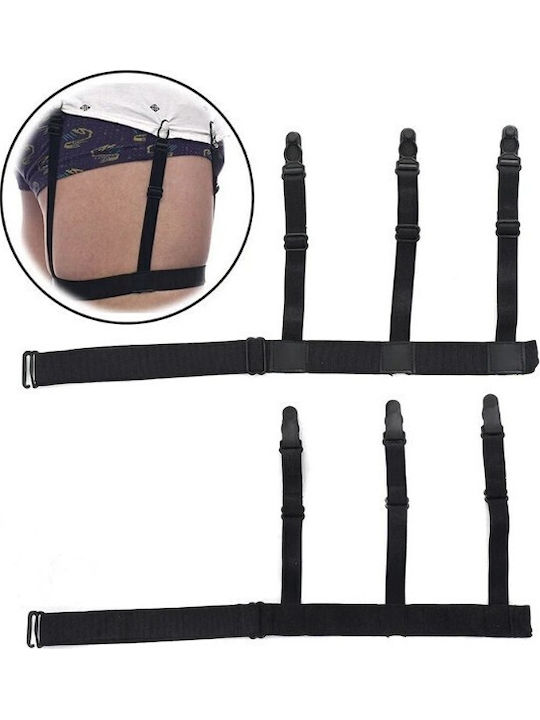 Set 2 Breteli Cămașă Zola Material Elastic 3 Curele Lungime Reglabilă 36-90 Cm Lățime 2.5 Cm Negre