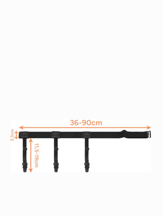 Set 2 Breteli Cămașă Zola Material Elastic 3 Curele Lungime Reglabilă 36-90 Cm Lățime 2.5 Cm Negre