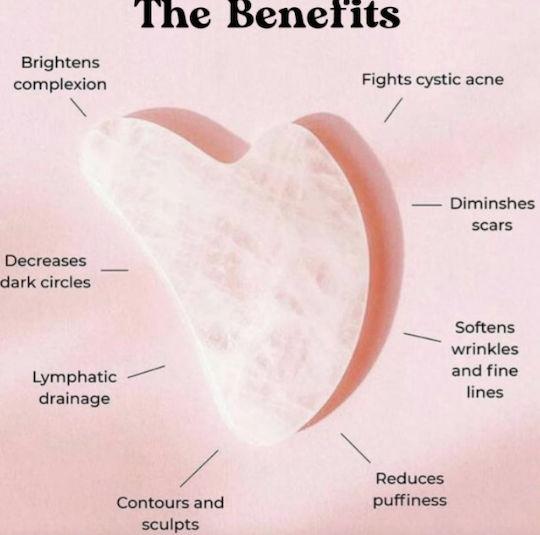 Massager Gua Sha Tool Made of Pink Quartz 1 Piece