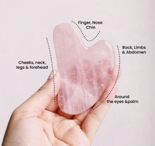 Massager Gua Sha Tool Made of Pink Quartz 1 Piece