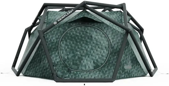 Heimplanet The Cave XL Camping Tents Geodesic Mountaineering Inflatable with Double Cloth 4 Seasons for 3 People Waterproof 3000mm 113cm Cairo Camouflage