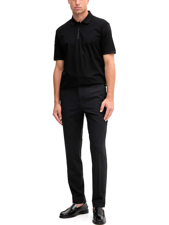 Kurzarm Herrenbluse Schwarz