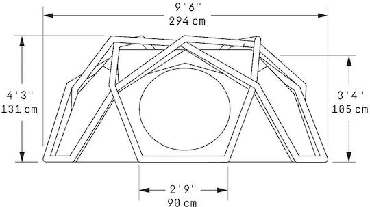 Heimplanet The Cave XL Camping Tents Geodesic Mountaineering Inflatable with Double Cloth 4 Seasons for 3 People Waterproof 3000mm 113cm Cairo Camouflage