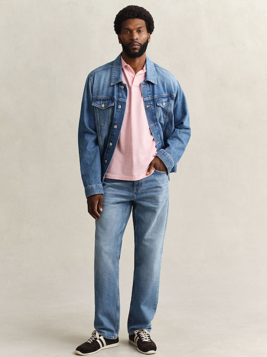 Polo Herrenbluse Kurzarm Rosa