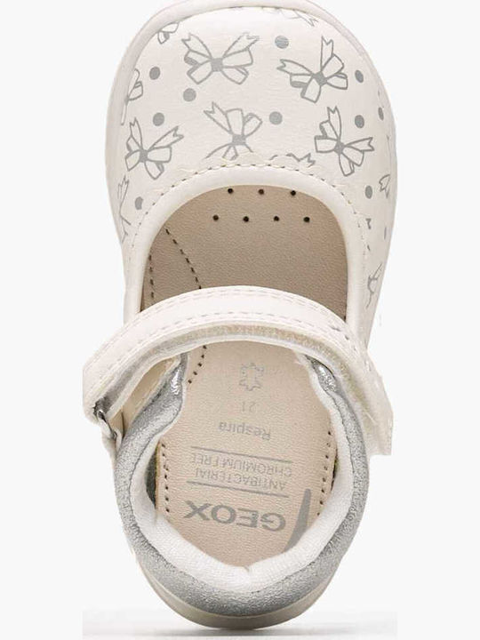 Kids Anatomic Ballerinas with Hoop & Loop Closure Leather White