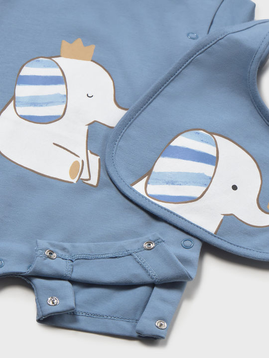 Mayoral Set of Blue Velvet Onesies Gentle 2 Pieces
