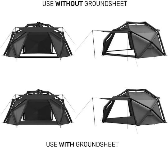 Heimplanet Cloudbreak Camping Tent Geodesic Inflatable Black with Double Cloth 4 Seasons 205cm