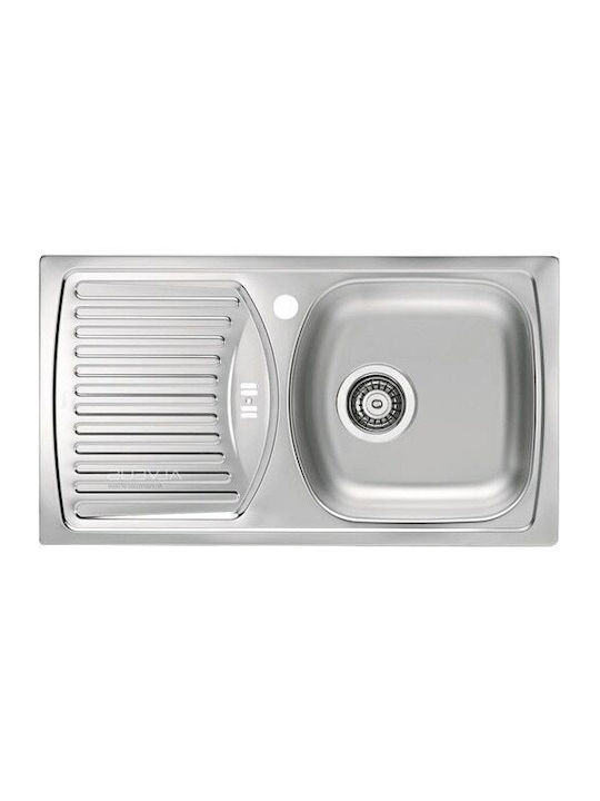 Alveus Chiuvetă Încastrabilă Dreaptă Inox cu Baterie 78x35cm Gri