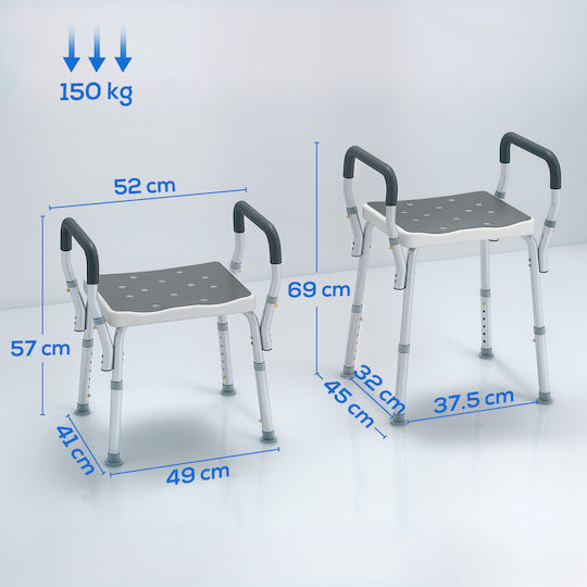 HomCom Bathroom Seat 52x45x57cm 712-070V00GY