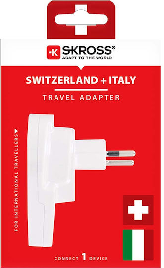 Skross Practical Compact 2 Usb-a To China Italy Brazil Travel Adapter White