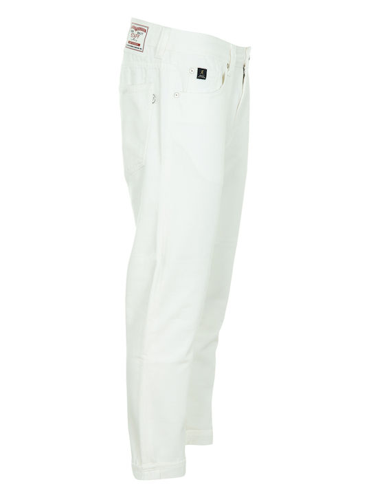 Staff Devis Ανδρικό Παντελόνι Τζιν Loose Fit White