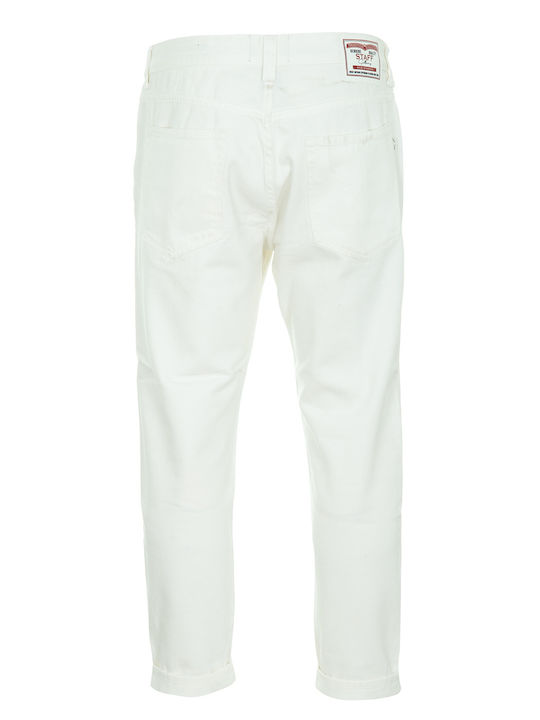 Devis Ανδρικό Παντελόνι Τζιν με Loose Εφαρμογή White